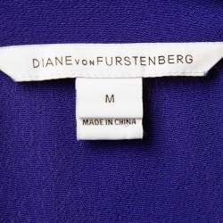 Pre Owned Diane von Furstenberg Colorblock Crepe Layered New Hatsu Dress M