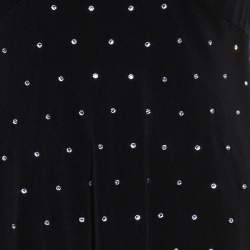 Pre Owned Diane von Furstenberg Black Crepe de Chine Silk Embellished Avianna Gown M