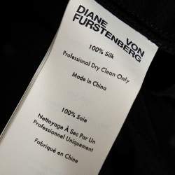 Pre Owned Diane von Furstenberg Black Crepe de Chine Silk Embellished Avianna Gown M