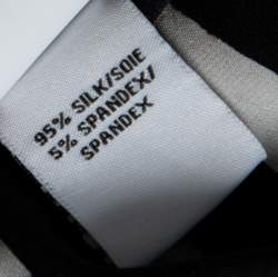 Pre Owned Diane von Furstenberg Black Stretch Silk Open Back Evvy Blouse P