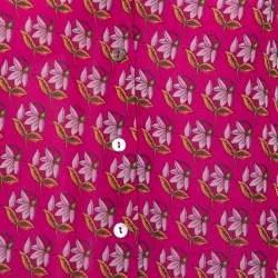 Pre Owned Diane von Furstenberg Bright Pink Silk Floral Print Kirsty Blouse XS