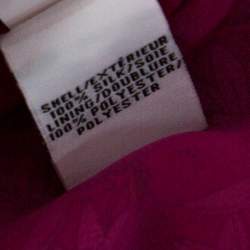 Pre Owned Diane von Furstenberg Bright Pink Silk Floral Print Kirsty Blouse XS