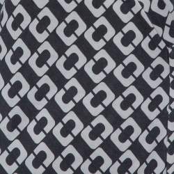 Pre Owned Diane Von Furstenberg Monochrome Collared Abigail Maxi Wrap Dress S