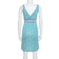 Pre Owned Diane von Furstenberg Blue Printed Silk Jersey Ophelia Dress S