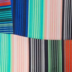 Pre Owned Diane Von Furstenberg Multicolor Burman Striped Knit Sheath Dress L