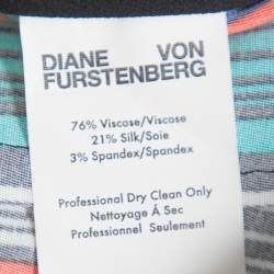 Pre Owned Diane Von Furstenberg Multicolor Burman Striped Knit Sheath Dress L
