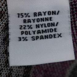 Pre Owned Diane Von Furstenberg White Banded Dot Knit Flote Skirt S