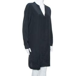 Diane von Furstenberg Black Silk Hilary Dress L