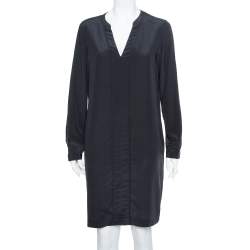 Diane von Furstenberg Black Silk Hilary Dress L