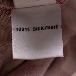 Pre Owned Diane Von Furstenberg  Pink  Printed Knit Draped Neo Dress L