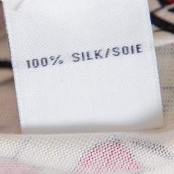 Pre Owned Diane Von Furstenberg Cream & Red Knit Logo Printed New Jeanne Wrap Dress L