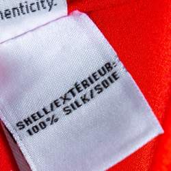 Pre Owned Diane Von Furstenberg Red Silk Pocket Detail Danielle Top S