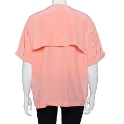 Pre Owned Diane Von Furstenberg Pink Silk Pocket Detail Oversized Dana Top S