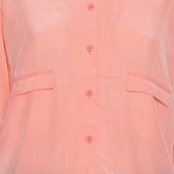 Pre Owned Diane Von Furstenberg Pink Silk Pocket Detail Oversized Dana Top S