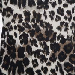 Pre Owned Diane Von Furstenberg Black Animal Printed Knit Reina Dress XL