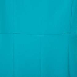 Pre Owned Diane Von Furstenberg Turquoise Blue Knit Sleeveless Sheath Carrie Dress M