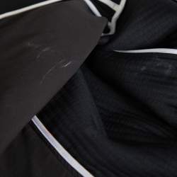 Pre Owned Diane Von Furstenberg Black Synthetic Embroidered One Shoulder Ottoman Dress XS