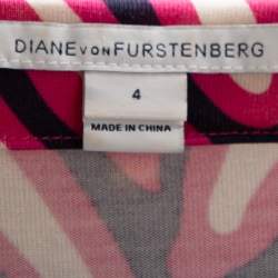 Pre Owned Diane Von Furstenberg Pink Silk Knit New Julian Wrap Dress S