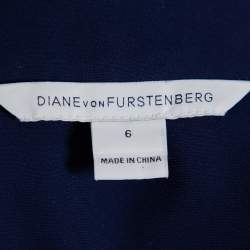 Diane Von Furstenberg Navy Blue Crepe Belted Lori Jumpsuit M