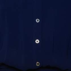 Diane Von Furstenberg Navy Blue Crepe Belted Lori Jumpsuit M