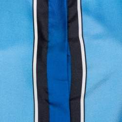 Pre Owned فستان ديان فون فرستنبيرغ حرير ساتان أزرق واسع مقاس متوسط - ميديوم