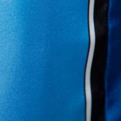 Pre Owned فستان ديان فون فرستنبيرغ حرير ساتان أزرق واسع مقاس متوسط - ميديوم