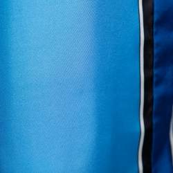 Pre Owned فستان ديان فون فرستنبيرغ حرير ساتان أزرق واسع مقاس متوسط - ميديوم