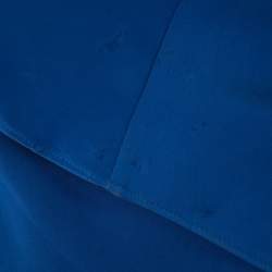 Pre Owned Diane Von Furstenberg Royal Blue Satin Ruffled Wrap Long Dress S