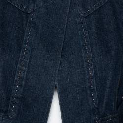 Pre Owned Diane Von Furstenberg Navy Blue Denim Remo Cropped Jacket S