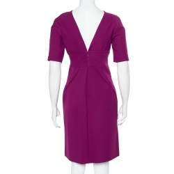 Pre Owned Diane Von Furstenberg Purple Crepe Paneled Wilma Midi Dress S