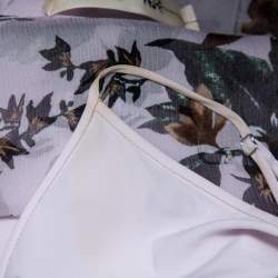 Pre Owned Diane Von Furstenberg Multicolor Silk Ruffled Oversized Mini Dress XS