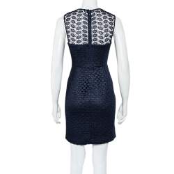 Pre Owned Diane Von Furstenberg Navy Blue Kinchu SG Lace Dress S