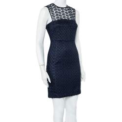 Pre Owned Diane Von Furstenberg Navy Blue Kinchu SG Lace Dress S