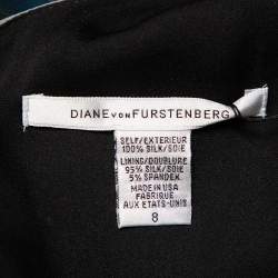 Pre Owned Diane Von Furstenberg Multicolor Silk Draped Sleeveless Weslie Dress M