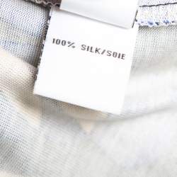 Pre Owned Diane Von Furstenberg Blue Printed Silk Knit Kaden Dress M