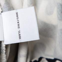 Pre Owned Diane Von Furstenberg Monochrome Silk Abigail Maxi Wrap Dress L