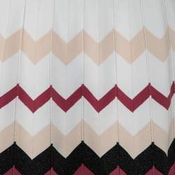 Pre Owned Diane Von Furstenberg Black Knit Chevron Pattern Paneled Gaia Midi Dress M