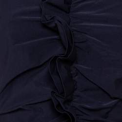 Pre Owned Diane Von Furstenberg Navy Blue Ruffle Detail Samaya Dress L