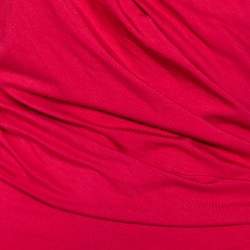 Pre Owned Diane von Furstenberg Fuschia Rose Pink Knit  Ruched Bentley Dress M