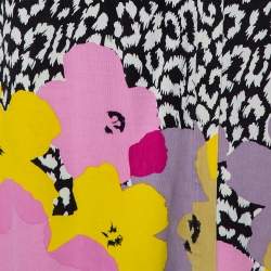 Pre Owned Diane von Furstenberg Andy Warhol Multicolor Silk Knit Maxi Wrap Dress S