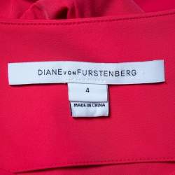 Pre Owned Diane von Furstenberg Pink Jersey Draped Waist Tie Detail Zoe Dress S