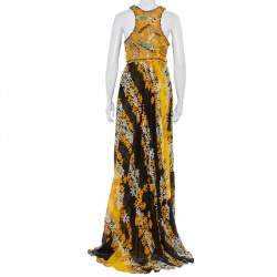 Pre Owned Diane Von Furstenberg Multicolor Cotton Embellished Yoke Detail Maxi Dress XL