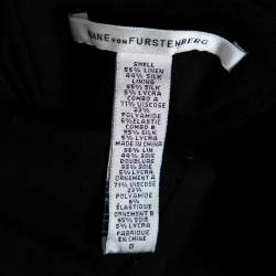 Pre Owned Diane Von Furstenberg Multicolor Satin & Knit Waist Tie Detail Strapless Mini Dress XS