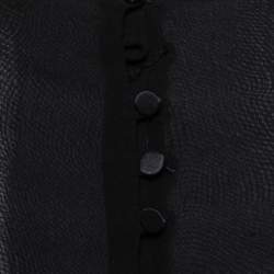 Pre Owned Diane Von Furstenberg Navy Blue & Black Sequined Silk Sheer Back Detail Gown XS