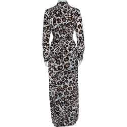 Pre Owned Diane Von Furstenberg Beige Handpainted Floral Printed Silk Belted Amina Dress M