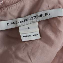 Pre Owned Diane von Furstenberg Peach Sequin Embellished Menaro Blouse S