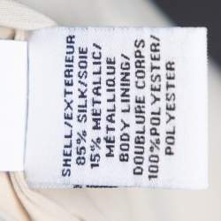 Pre Owned Diane von Furstenberg Cream Floral Printed Fil Coupe' Pintuck Detail Layla Dress L