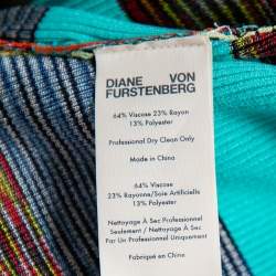 Pre Owned Diane Von Furstenberg Multicolor Striped Rib Knit Bodycon Dress S