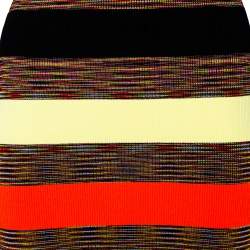 Pre Owned Diane Von Furstenberg Multicolor Striped Rib Knit Bodycon Dress S