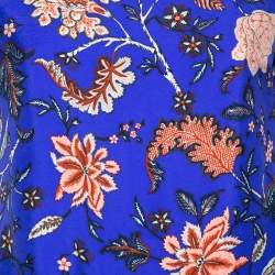 Pre Owned Diane Von Furstenberg Multicolor Floral Printed Silk Top S